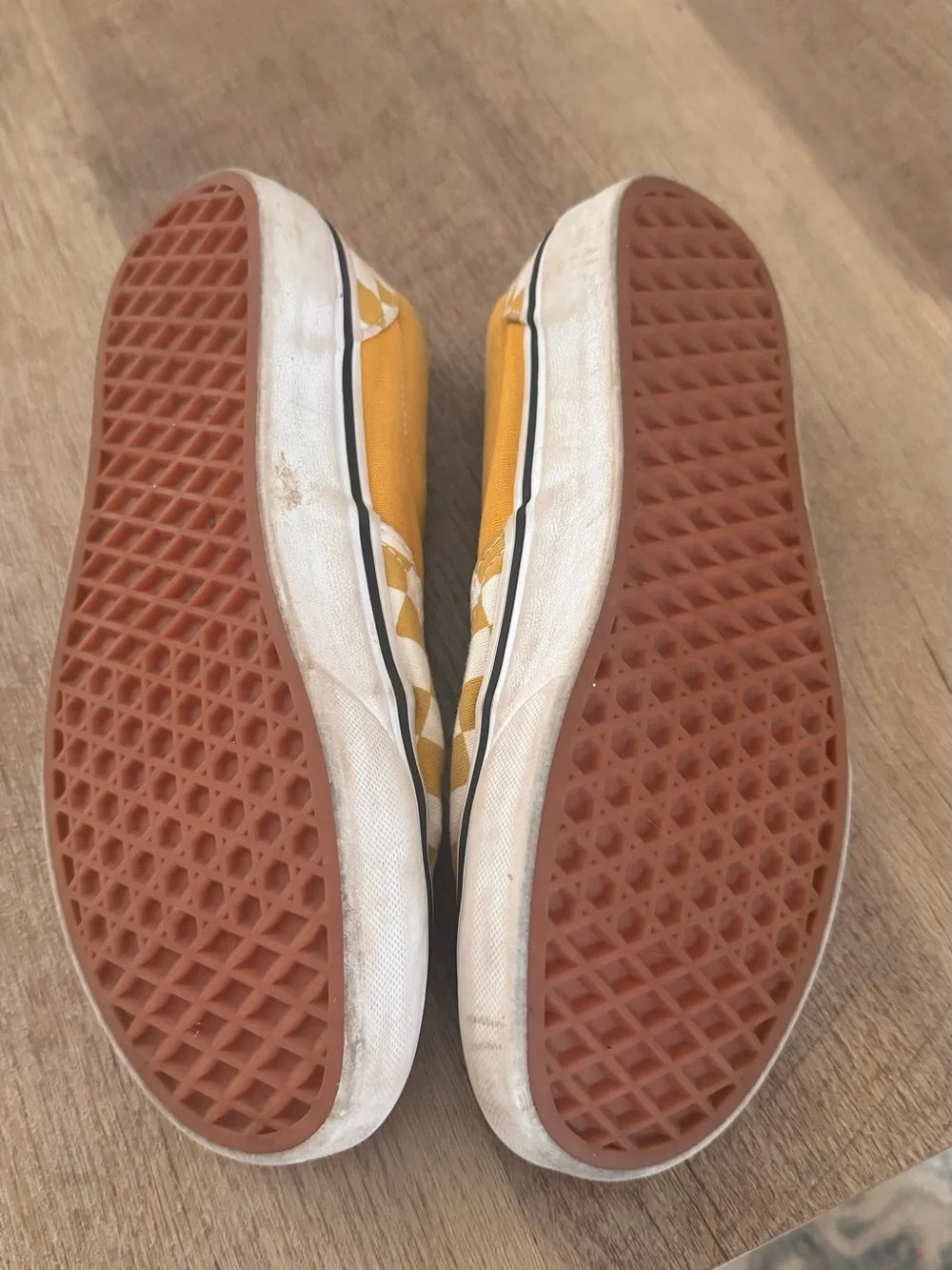 Vans Checkerboard Slip-On Sneakers in Yellow and White